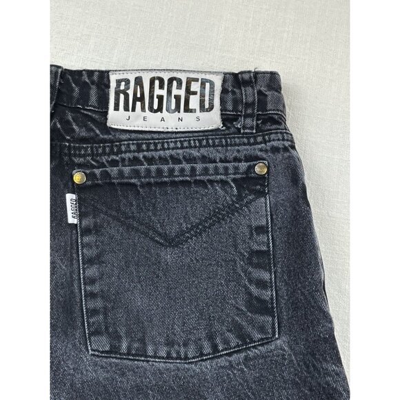 The Ragged Priest Womens high Rise Mom Jeans 28 black charcoal wash Straight Cut - Picture 3 of 14